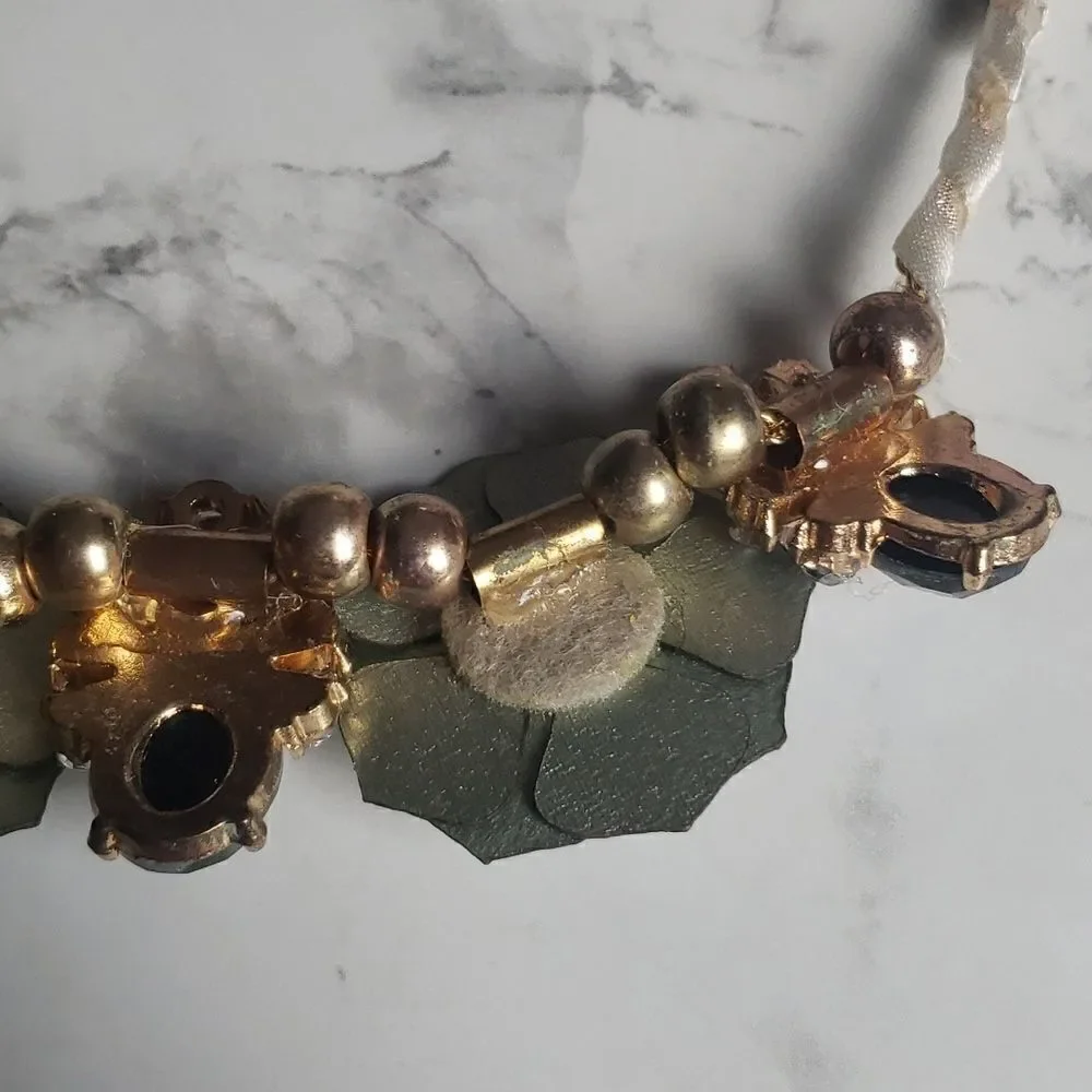 Repurposed Blue Flower Necklace